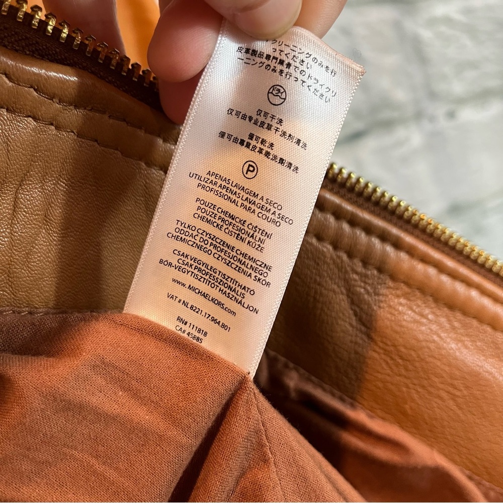 MICHAEL Michael Kors XS Brown Leather Short Moto Jacket -AS IS- - Picture 13 of 16